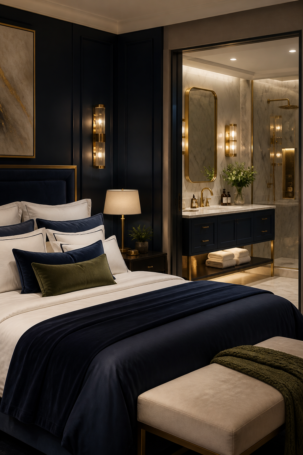 Private bedroom suite with spa bathroom